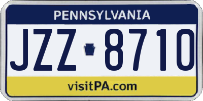 PA license plate JZZ8710