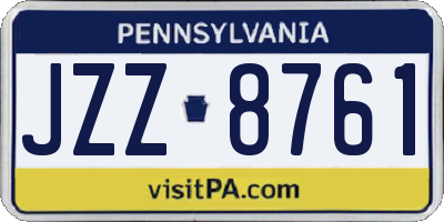 PA license plate JZZ8761