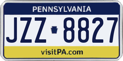 PA license plate JZZ8827