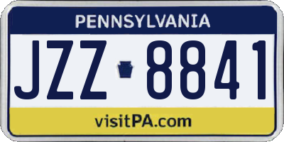 PA license plate JZZ8841