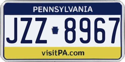 PA license plate JZZ8967