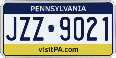 PA license plate JZZ9021
