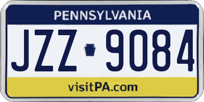 PA license plate JZZ9084