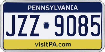PA license plate JZZ9085