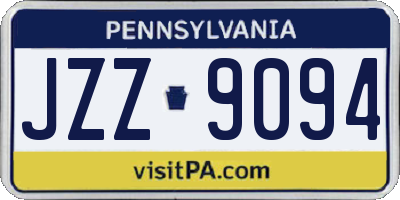 PA license plate JZZ9094