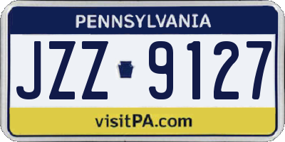 PA license plate JZZ9127