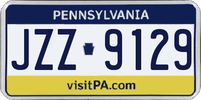 PA license plate JZZ9129