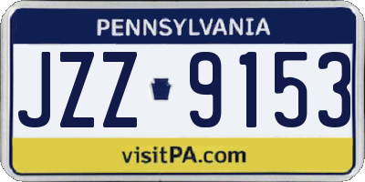 PA license plate JZZ9153