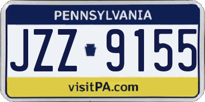 PA license plate JZZ9155