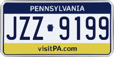PA license plate JZZ9199