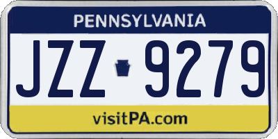 PA license plate JZZ9279