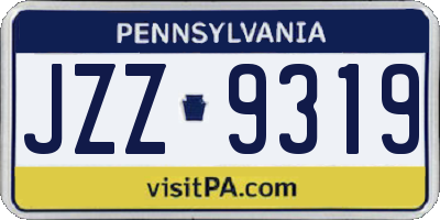 PA license plate JZZ9319