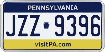 PA license plate JZZ9396