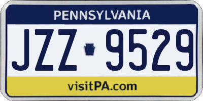 PA license plate JZZ9529