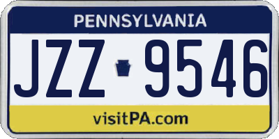 PA license plate JZZ9546