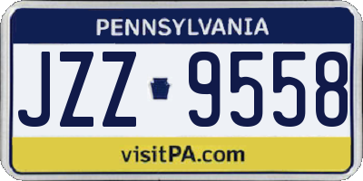 PA license plate JZZ9558