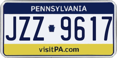 PA license plate JZZ9617