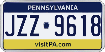 PA license plate JZZ9618