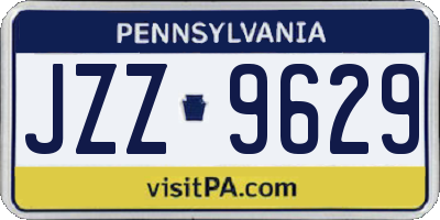 PA license plate JZZ9629
