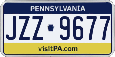 PA license plate JZZ9677