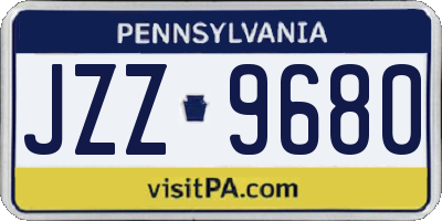 PA license plate JZZ9680