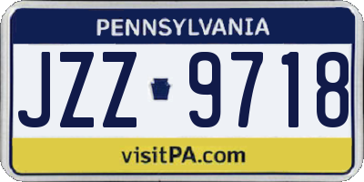 PA license plate JZZ9718