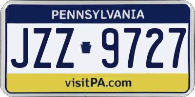 PA license plate JZZ9727
