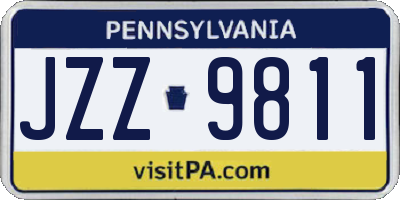 PA license plate JZZ9811