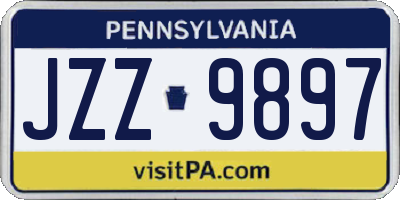PA license plate JZZ9897
