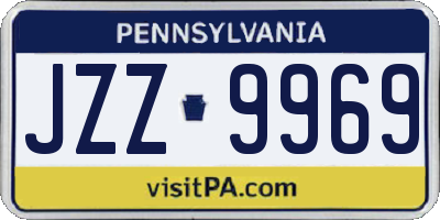 PA license plate JZZ9969