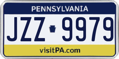PA license plate JZZ9979