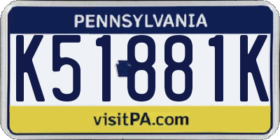 PA license plate K51881K