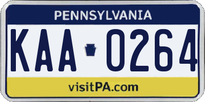 PA license plate KAA0264