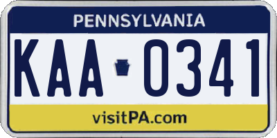 PA license plate KAA0341