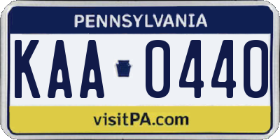 PA license plate KAA0440
