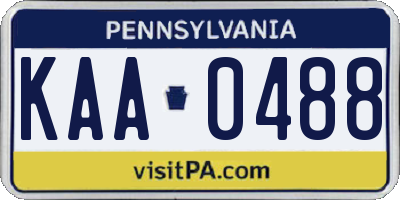 PA license plate KAA0488