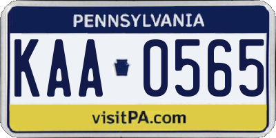 PA license plate KAA0565