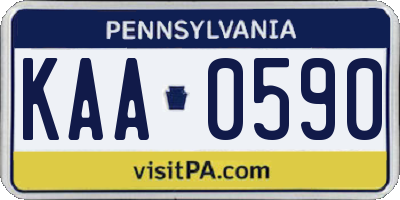 PA license plate KAA0590