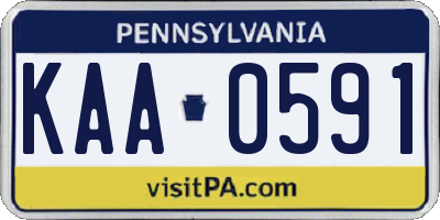PA license plate KAA0591