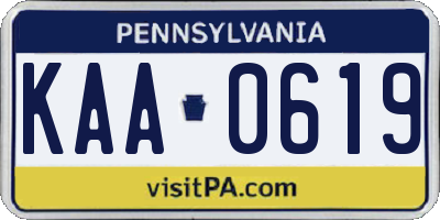 PA license plate KAA0619