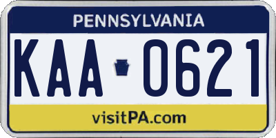 PA license plate KAA0621
