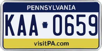 PA license plate KAA0659