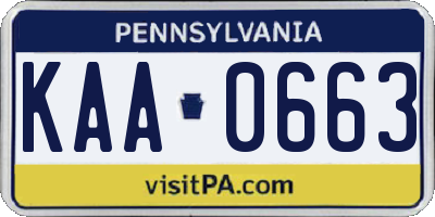 PA license plate KAA0663