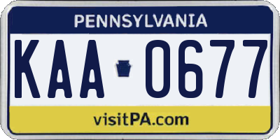 PA license plate KAA0677