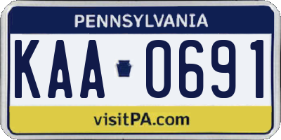 PA license plate KAA0691