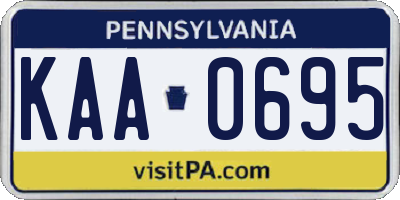 PA license plate KAA0695