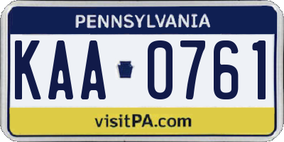 PA license plate KAA0761