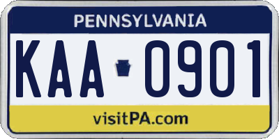 PA license plate KAA0901