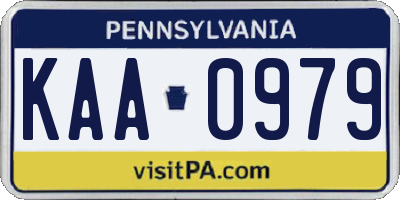 PA license plate KAA0979