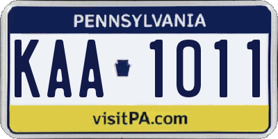PA license plate KAA1011